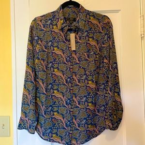 NWT J. Crew jungle print button down, size 4